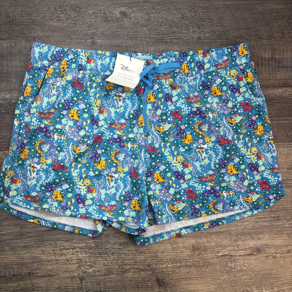 Vera Bradley Disney Women's 2XL Pajama Shorts Ariel Little Mermaid NEW